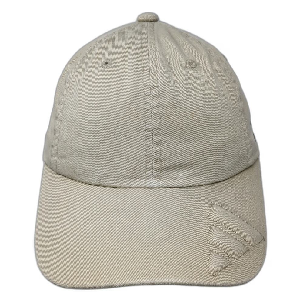 Adidas Baseball Cap Beige One Size Cotton Tonal Brim Logo Adjustable Strap Hat